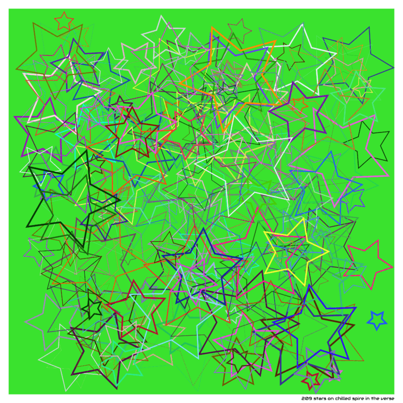 209 stars on chilled spire in the verse