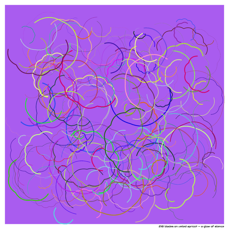 210 blades on veiled apricot — a glow of silence