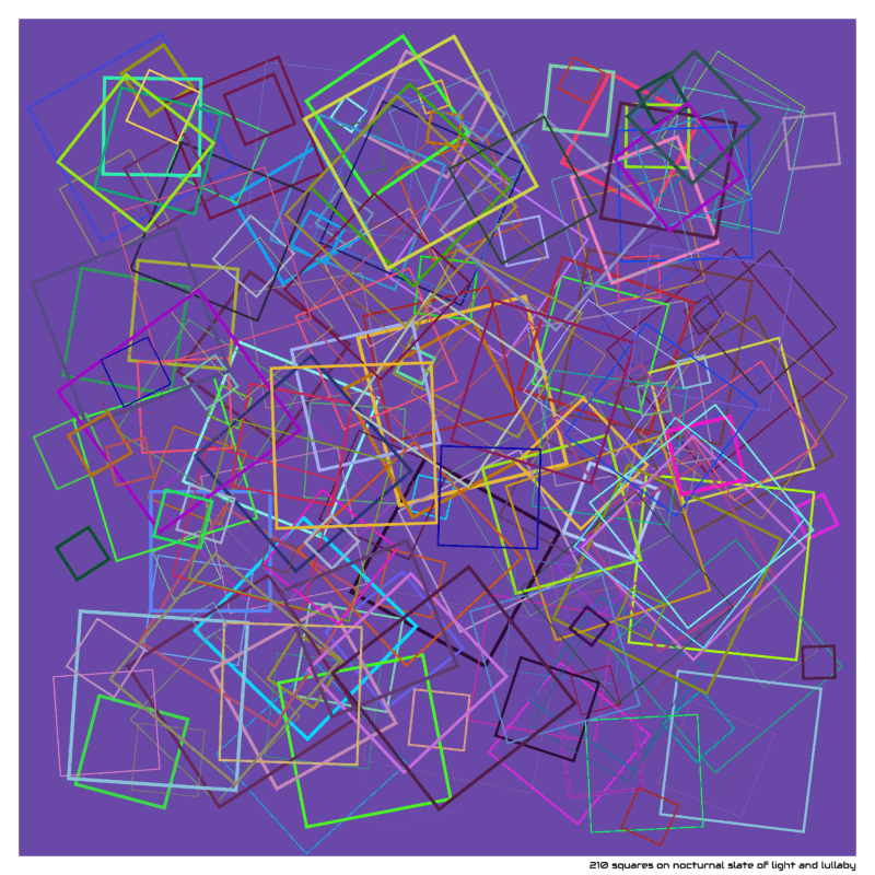 210 squares on nocturnal slate of light and lullaby