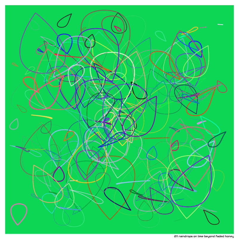 211 raindrops on lime beyond faded honey