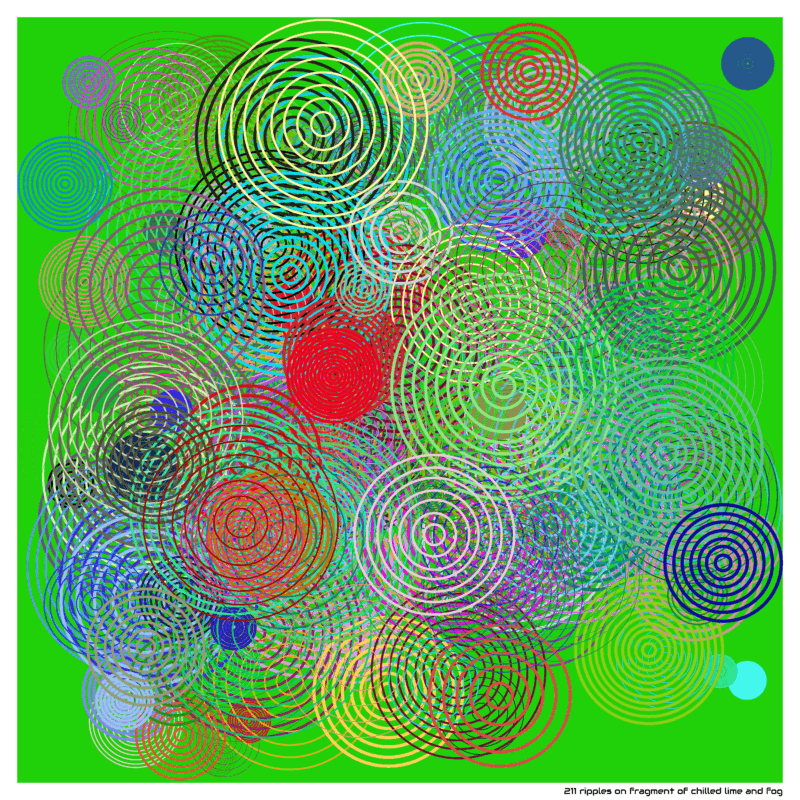211 ripples on fragment of chilled lime and fog