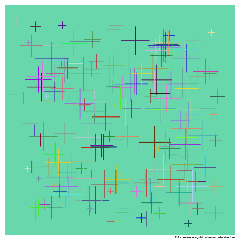 212 crosses on gold between pale shadow