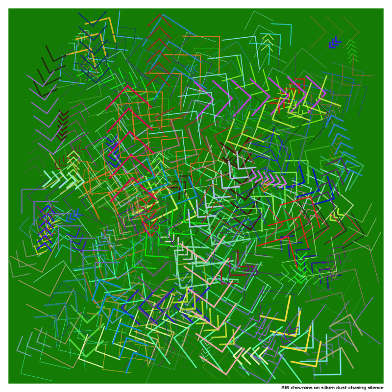216 chevrons on silken dust chasing silence