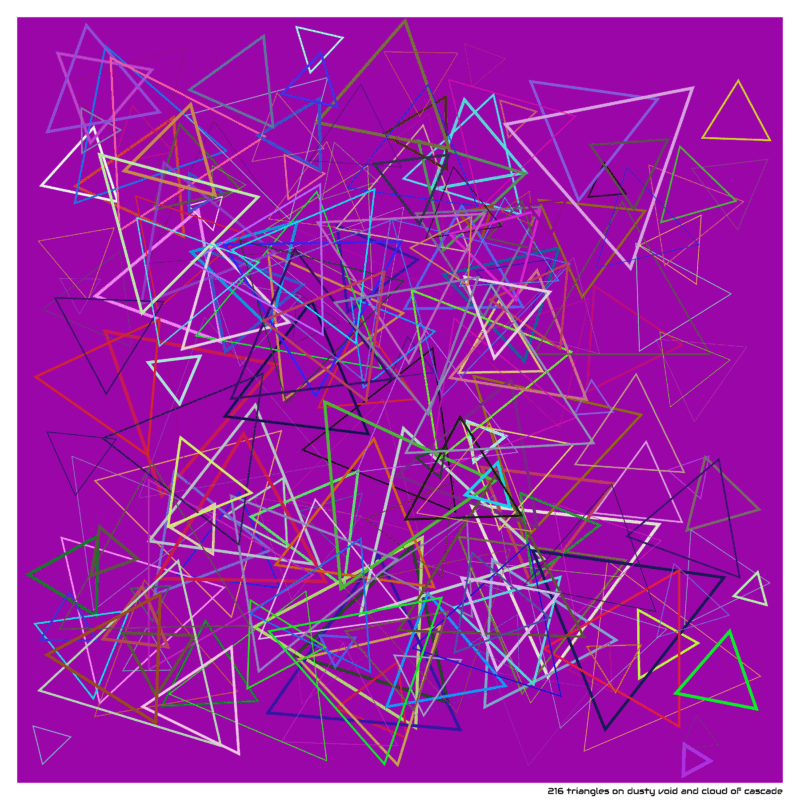 216 triangles on dusty void and cloud of cascade