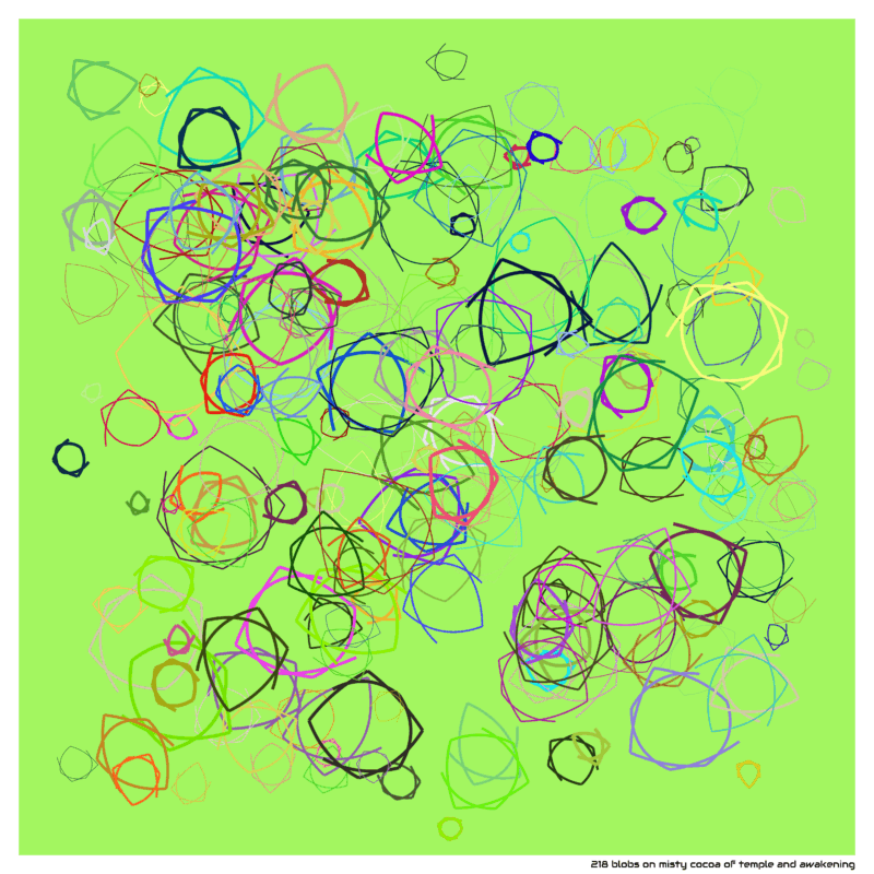218 blobs on misty cocoa of temple and awakening
