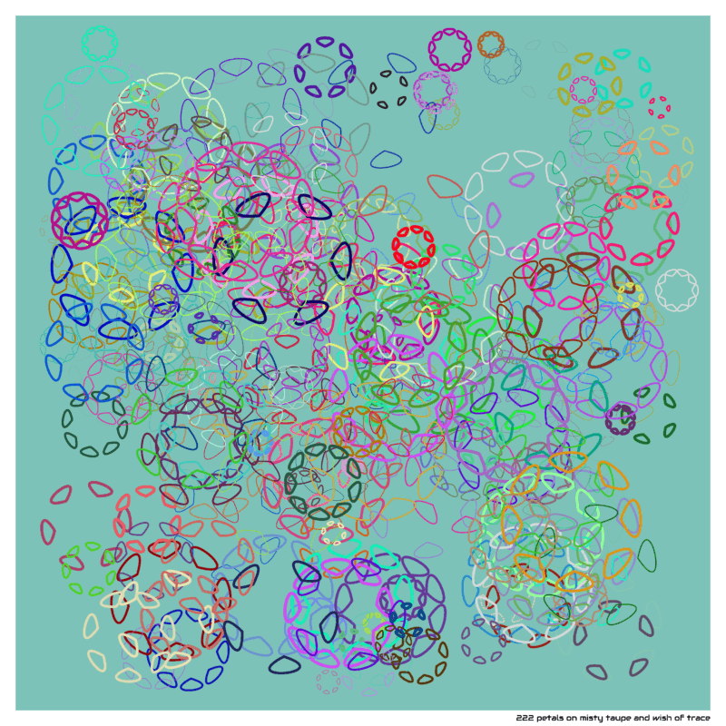 222 petals on misty taupe and wish of trace