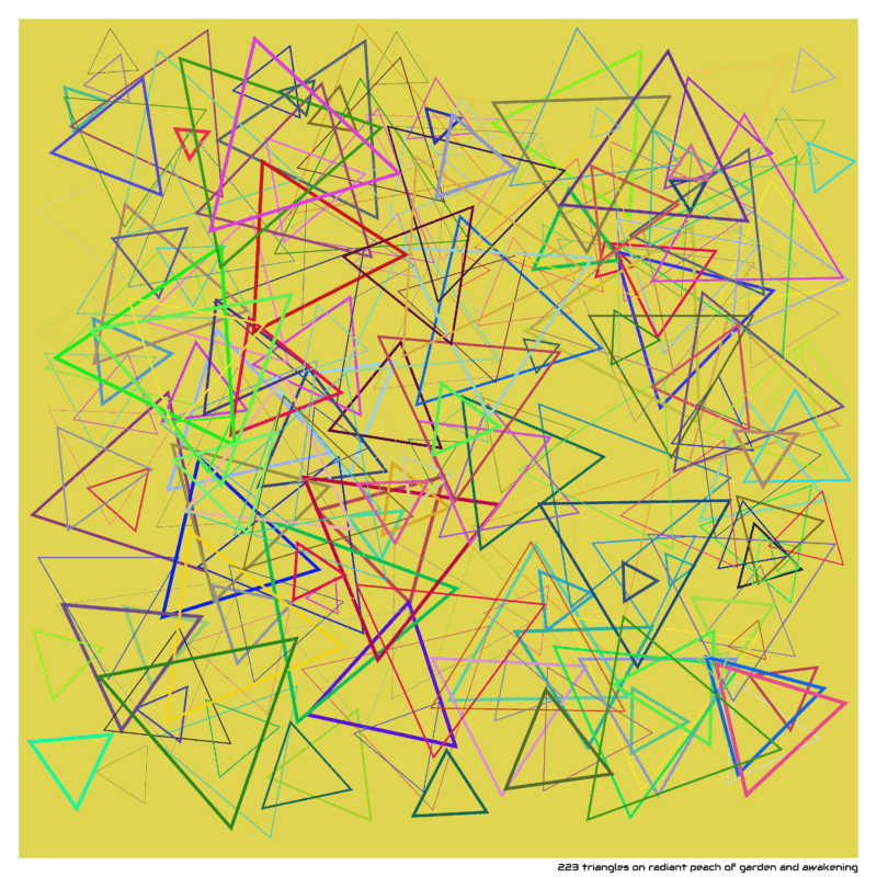 223 triangles on radiant peach of garden and awakening