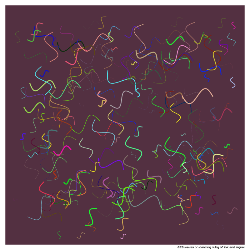 223 waves on dancing ruby of ink and signal
