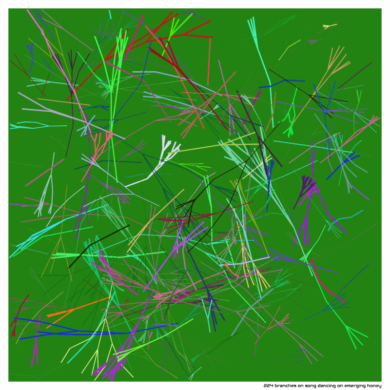 224 branches on song dancing on emerging honey