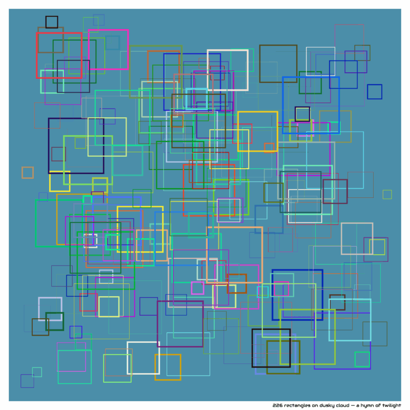 226 rectangles on dusky cloud — a hymn of twilight