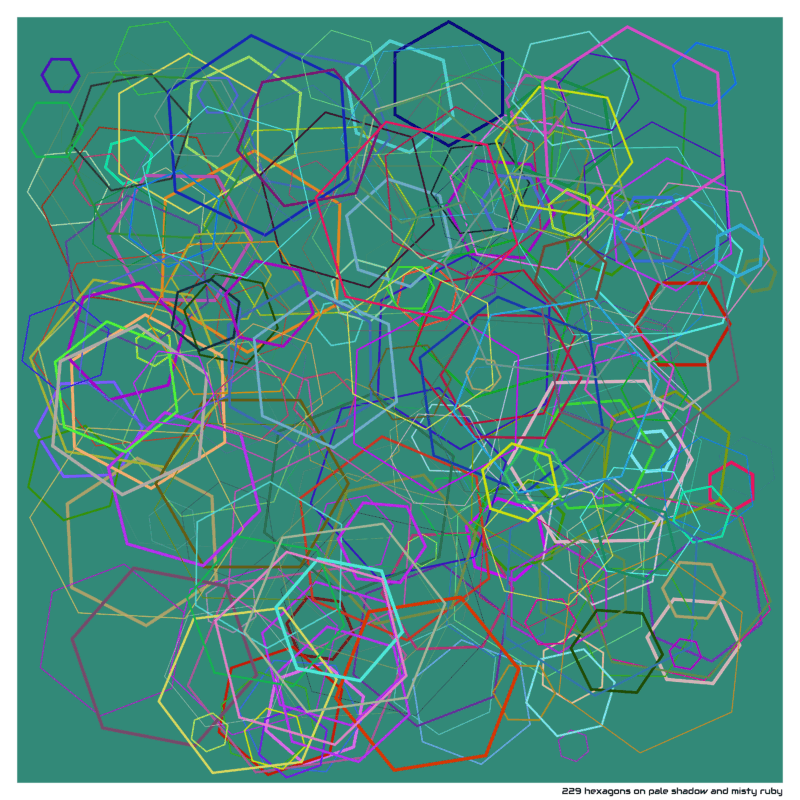 229 hexagons on pale shadow and misty ruby