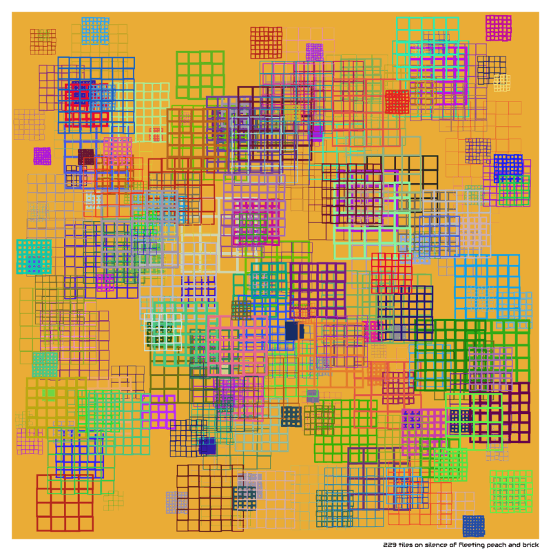 229 tiles on silence of fleeting peach and brick