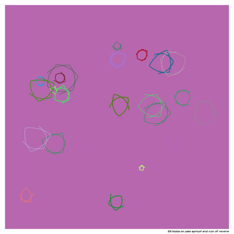 23 blobs on pale apricot and ruin of reverie