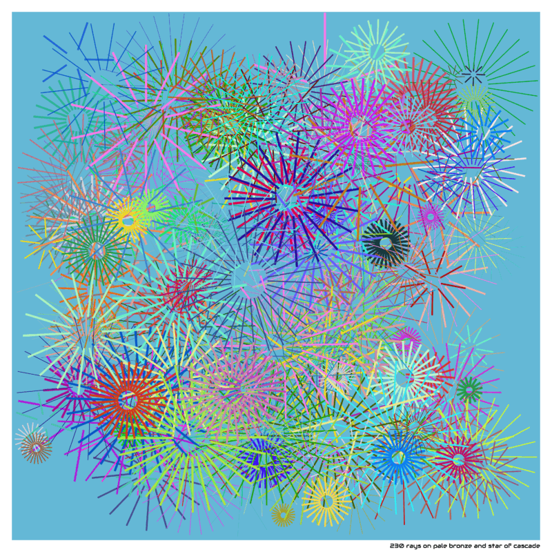 230 rays on pale bronze and star of cascade