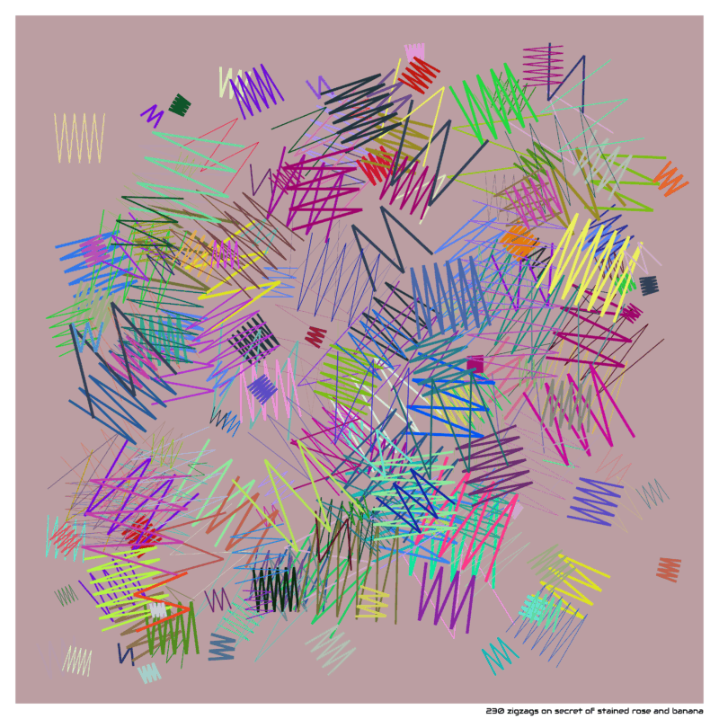 230 zigzags on secret of stained rose and banana