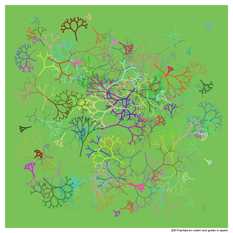 231 fractals on violet and green in spark