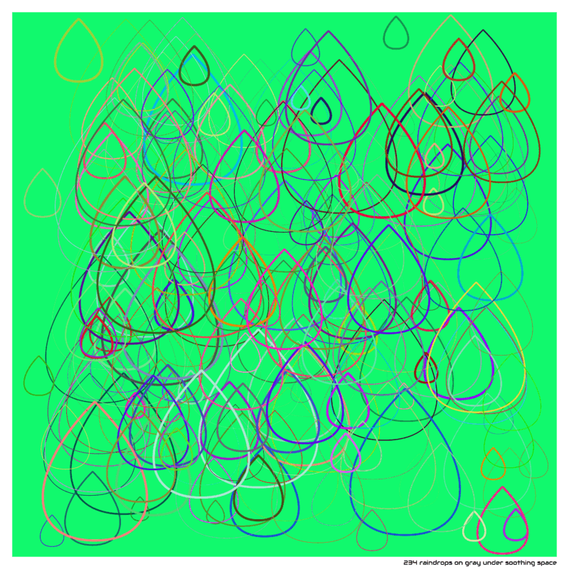 234 raindrops on gray under soothing space