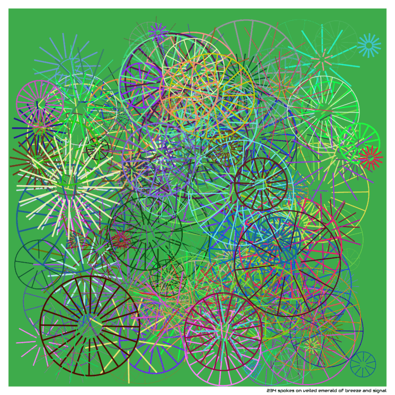 234 spokes on veiled emerald of breeze and signal