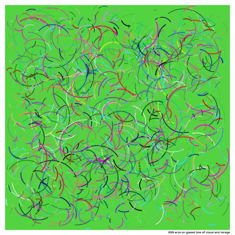 239 arcs on glazed lime of cloud and mirage