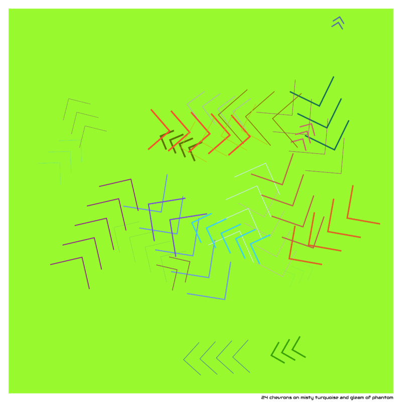 24 chevrons on misty turquoise and gleam of phantom