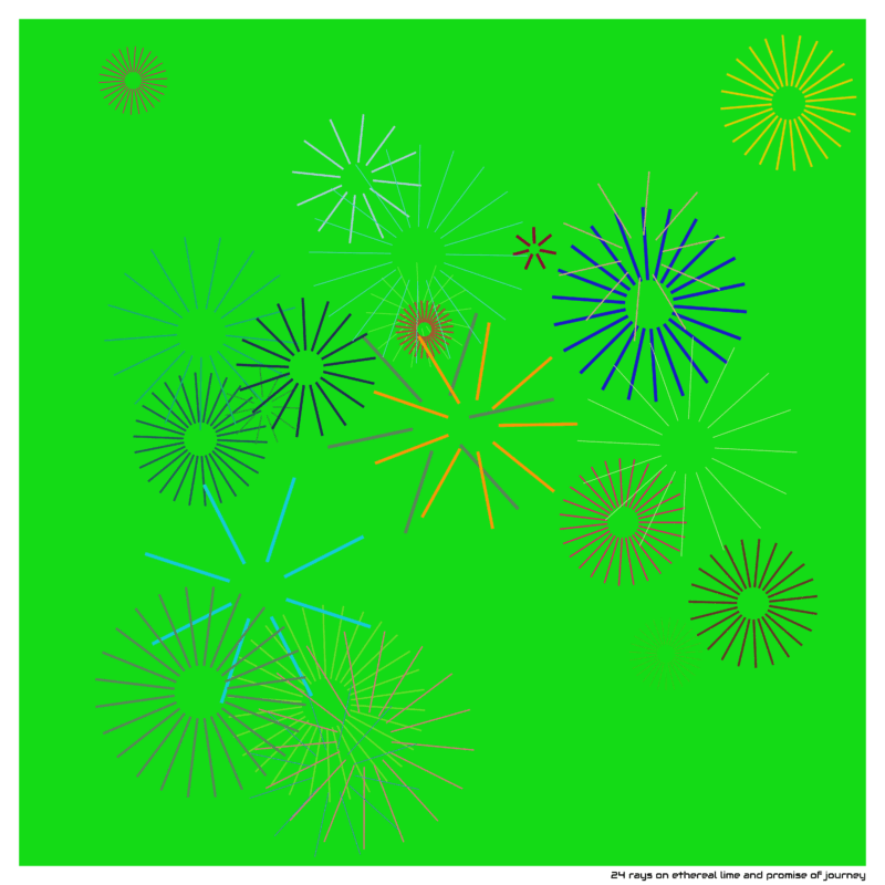 24 rays on ethereal lime and promise of journey