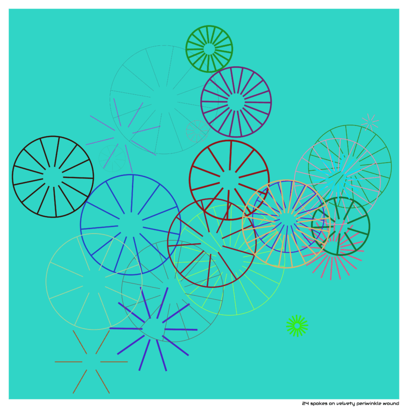 24 spokes on Velvety periwinkle Wound