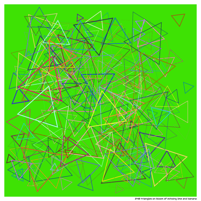 240 triangles on bloom of echoing lime and banana