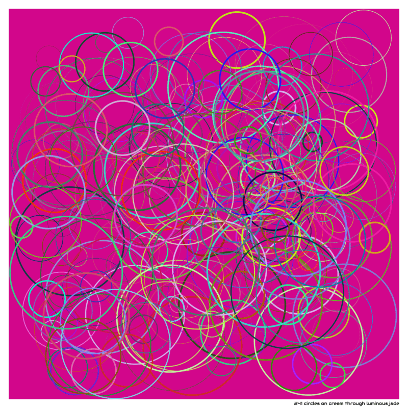 241 circles on cream through luminous jade
