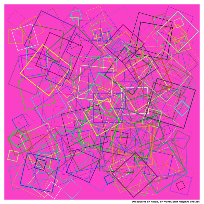 241 squares on melody of translucent magenta and ash