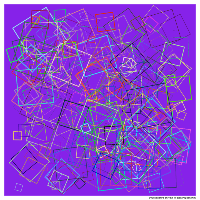 242 squares on tale in glowing caramel