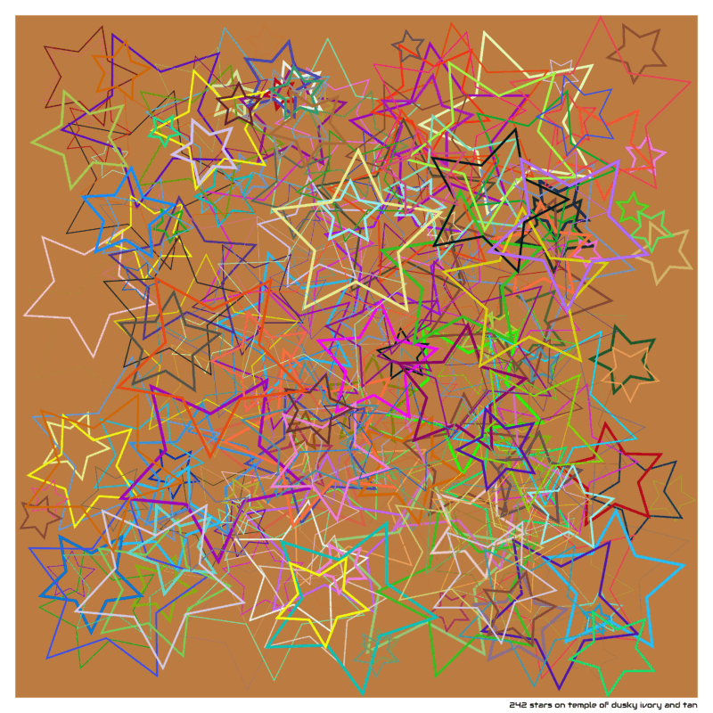 242 stars on temple of dusky ivory and tan