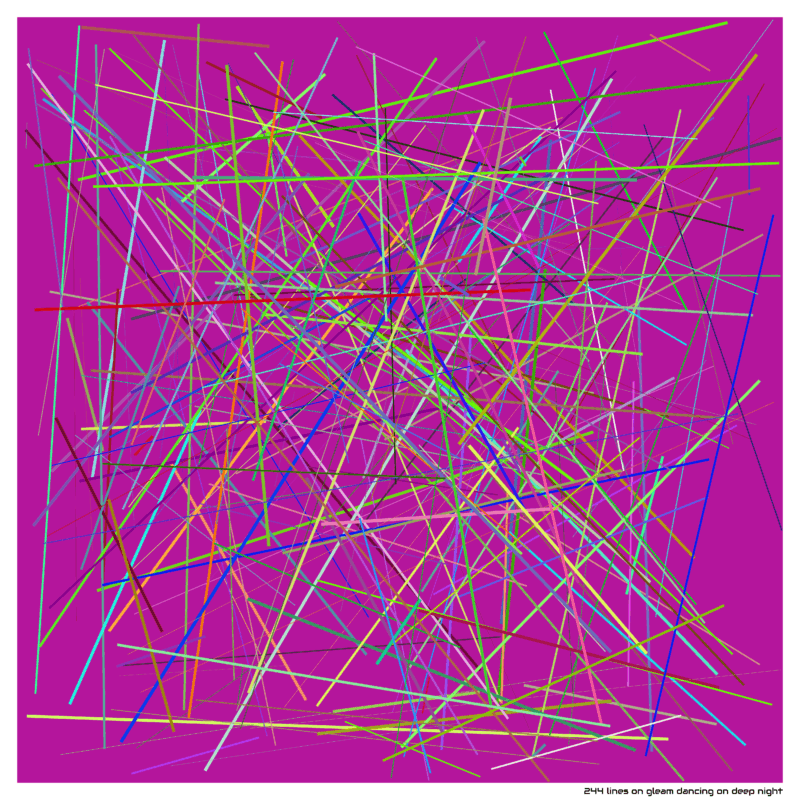 244 lines on gleam dancing on deep night