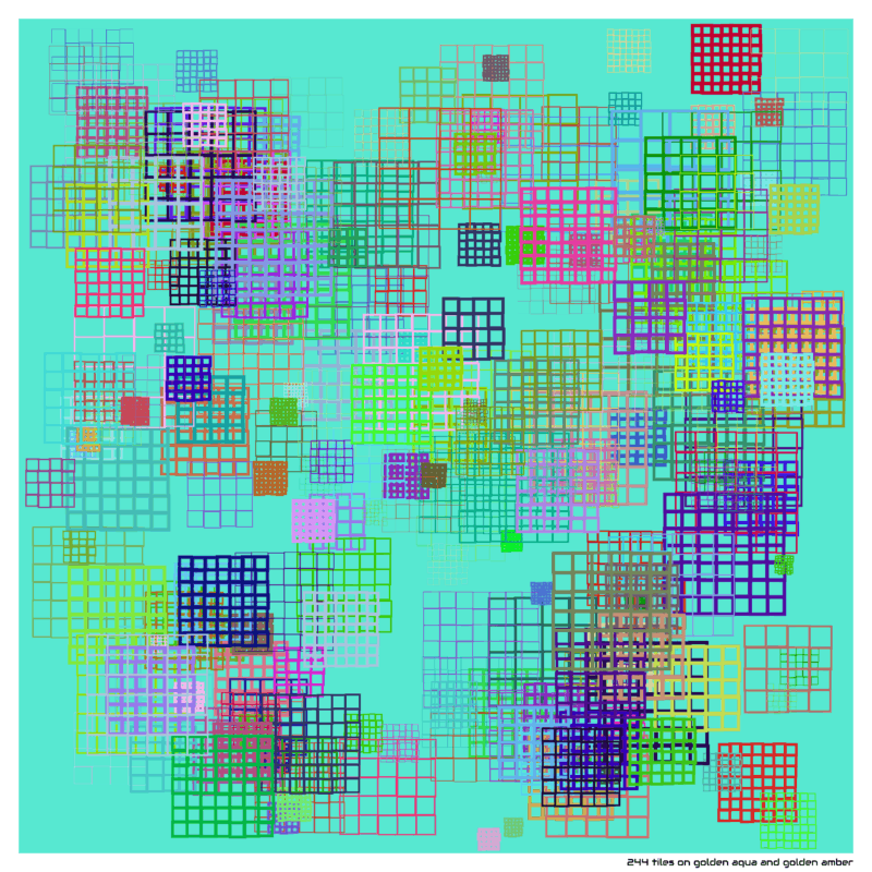 244 tiles on golden aqua and golden amber