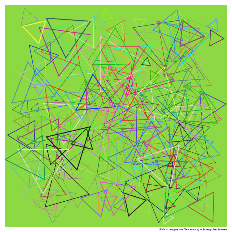 244 triangles on flax among echoing chartreuse