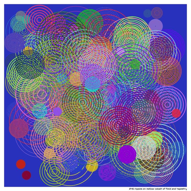 246 ripples on mellow cobalt of field and tapestry