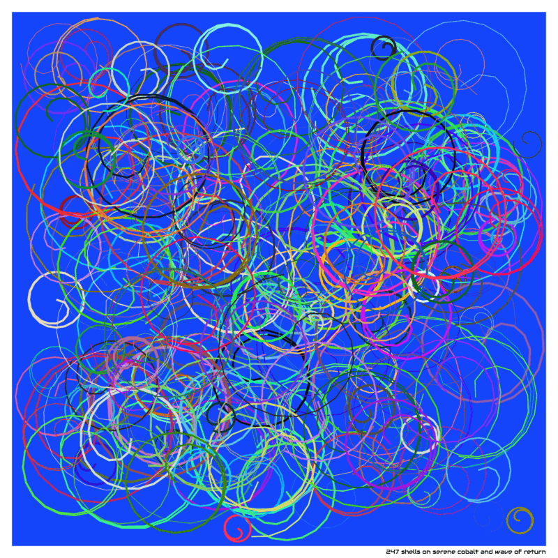247 shells on serene cobalt and wave of return