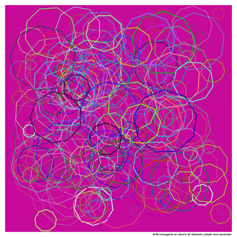 248 nonagons on Shore of Delicate cobalt and lavender