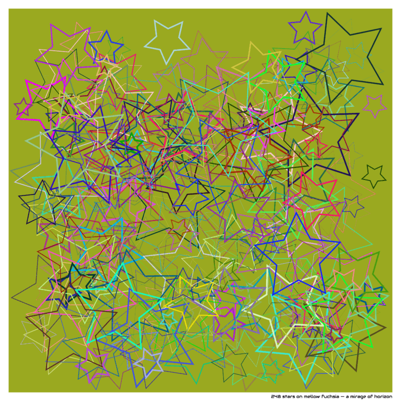 248 stars on mellow fuchsia — a mirage of horizon