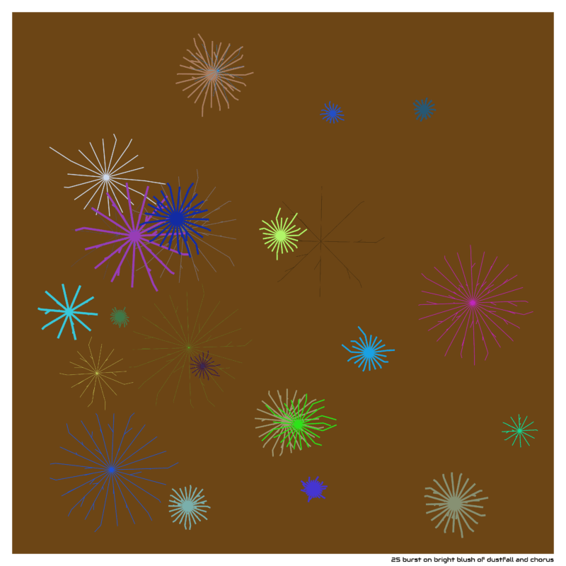 25 burst on bright blush of dustfall and chorus