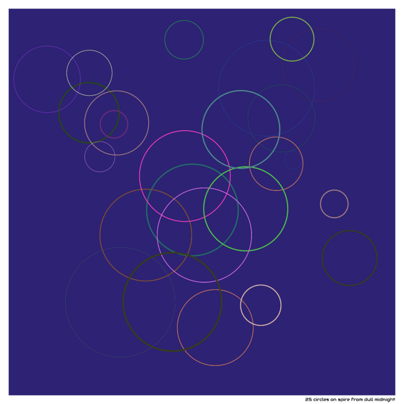 25 circles on spire from dull midnight