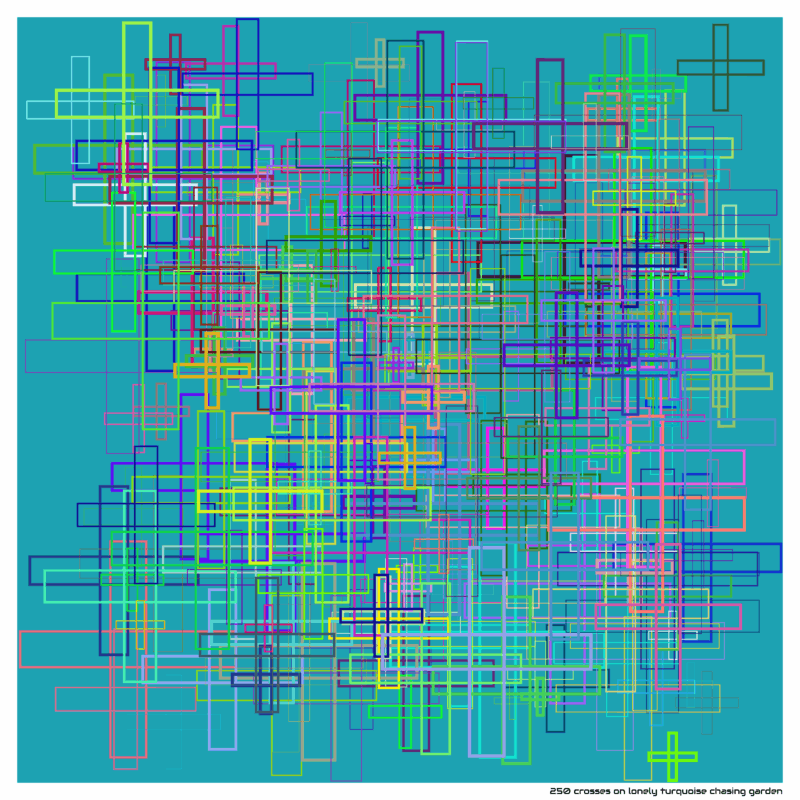 250 crosses on lonely turquoise chasing garden