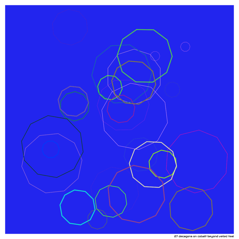 27 decagons on cobalt beyond veiled teal