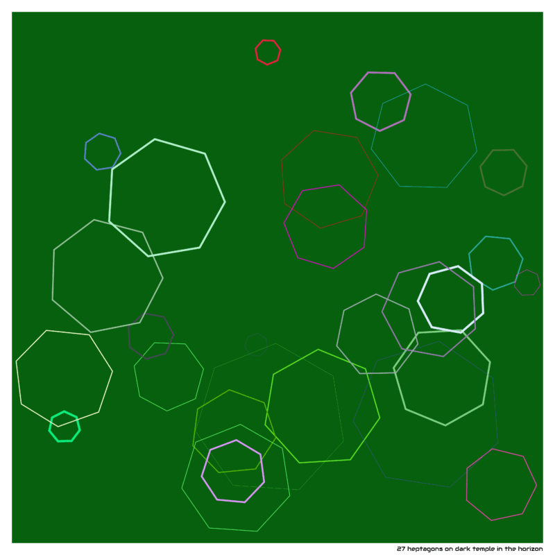 27 heptagons on dark temple in the horizon