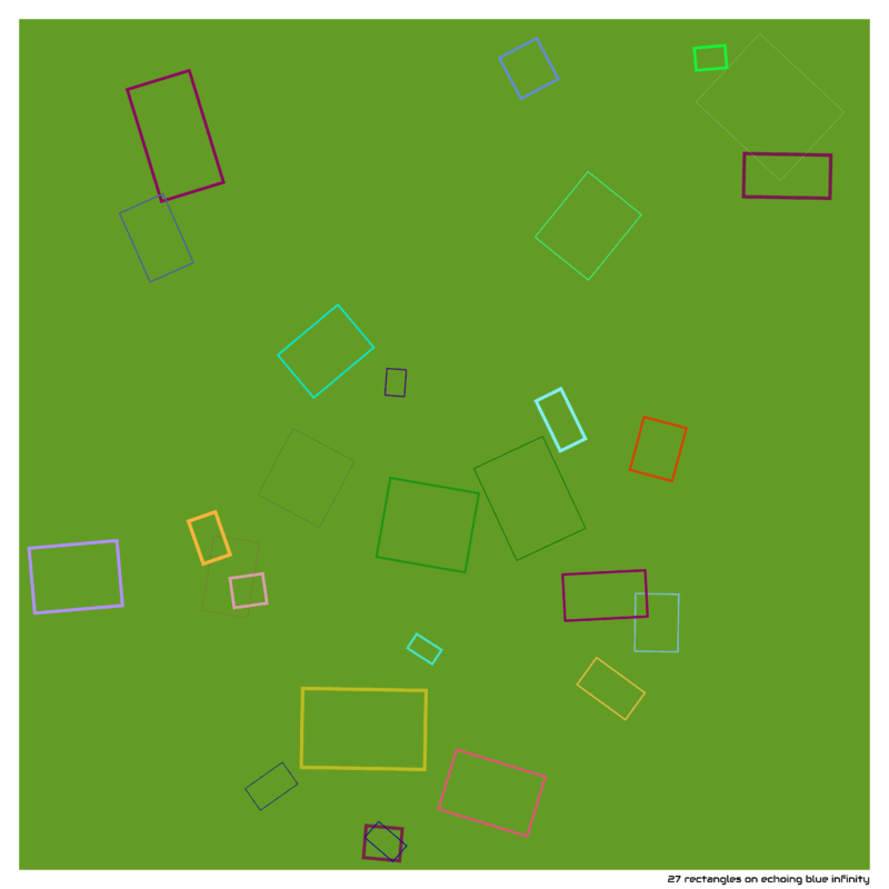 27 rectangles on echoing blue infinity