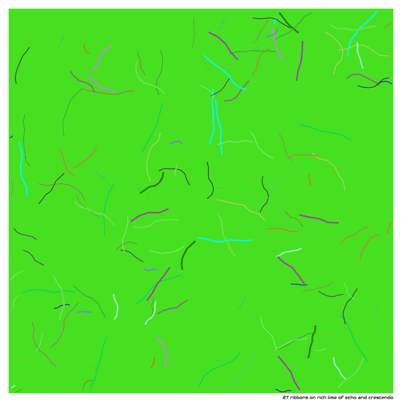 27 ribbons on rich lime of echo and crescendo