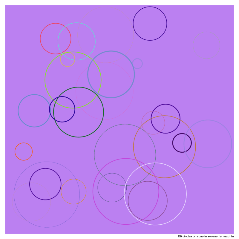 28 circles on rose in serene terracotta