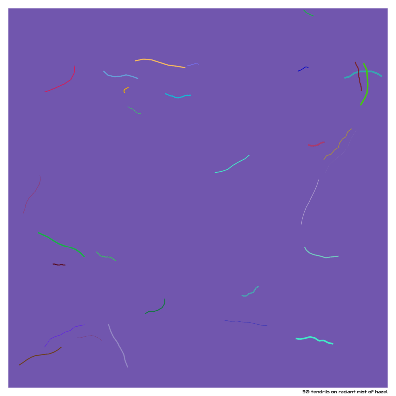 30 tendrils on radiant mist of hazel