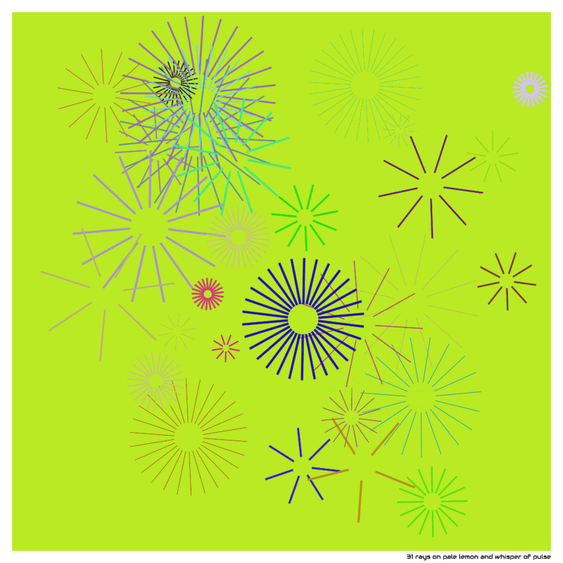 31 rays on pale lemon and whisper of pulse