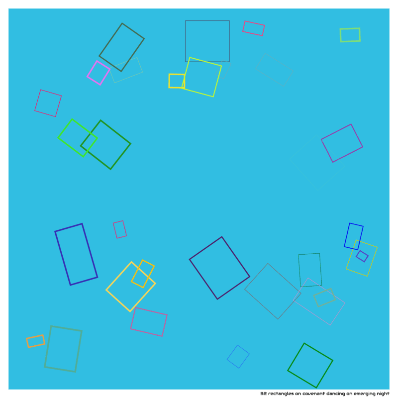 32 rectangles on covenant dancing on emerging night