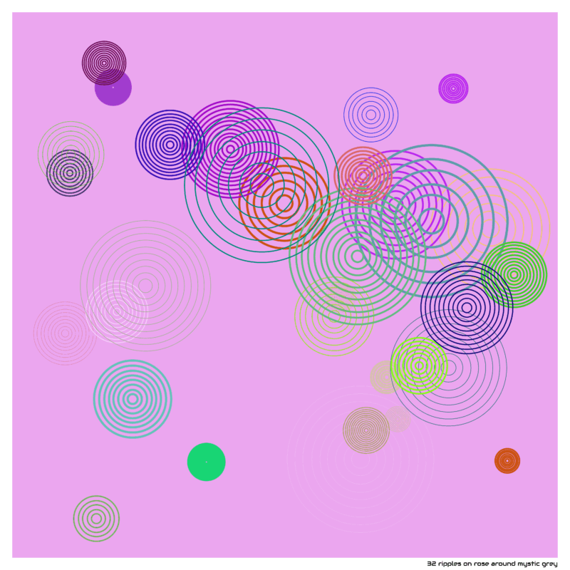32 ripples on rose around mystic grey